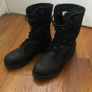 Black Faux Fur Ankle Booties